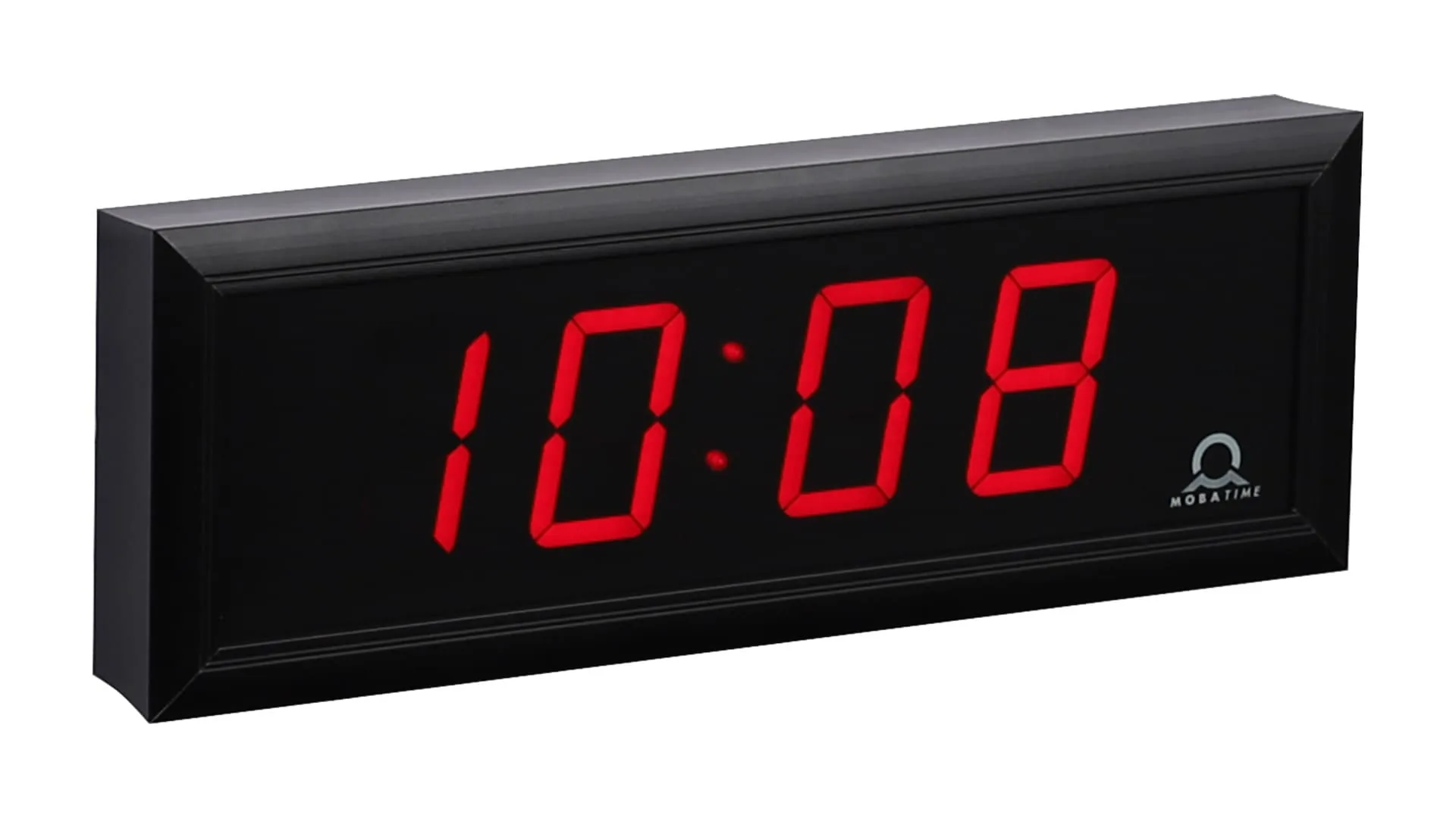 Mobatime DC digitalt aluminium-ur med 7-segment LED display